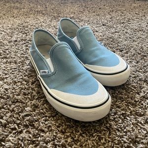Light Blue Rubber Toe Ulta Cushion Slip On Vans
